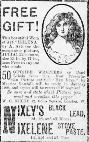 Advert from the Aberystwyth Observer, 16th January 1908