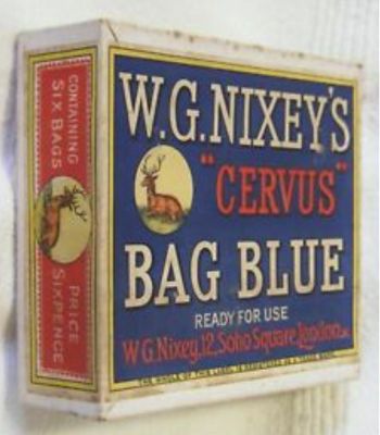 A box that once contained Nixey’s Cervus Bag Blue; image by kind permission of Andrew Steer