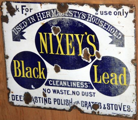 Nixey’s Black Lead shop sign, by Grace’s Guide to British Industrial History