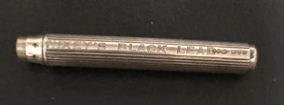 Silver propelling pencil engraved with Nixey’s Black Lead